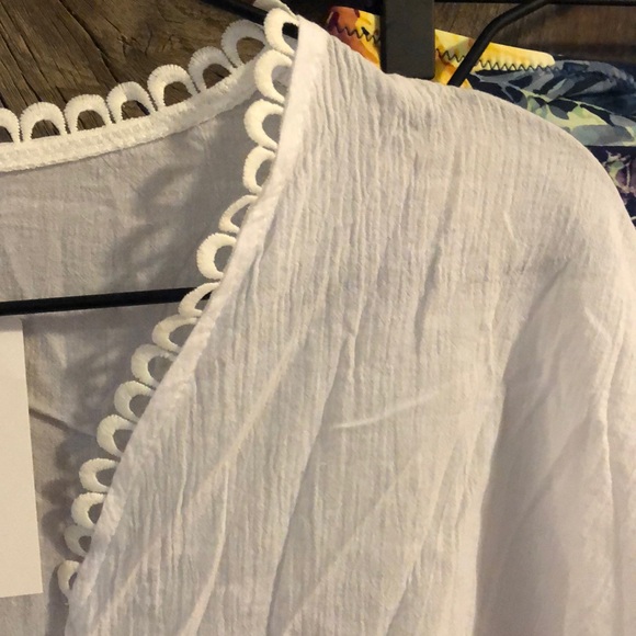 Yeanzi Jun Gauze Tassel Boho Blouse in White One Size - Picture 3 of 6